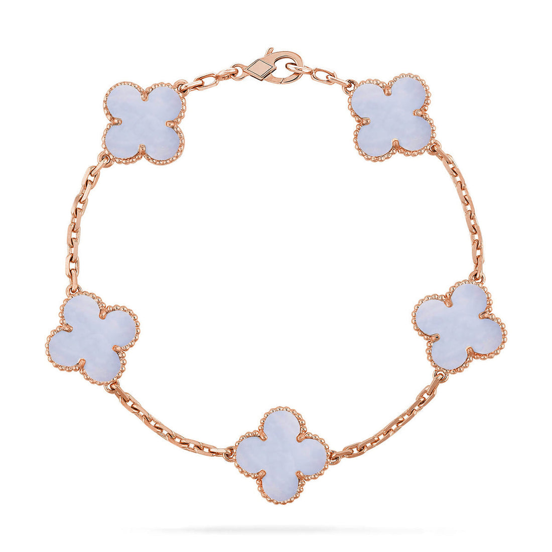 Quatrefoil 5 Motifs Bracelet, Purple Chalcedony