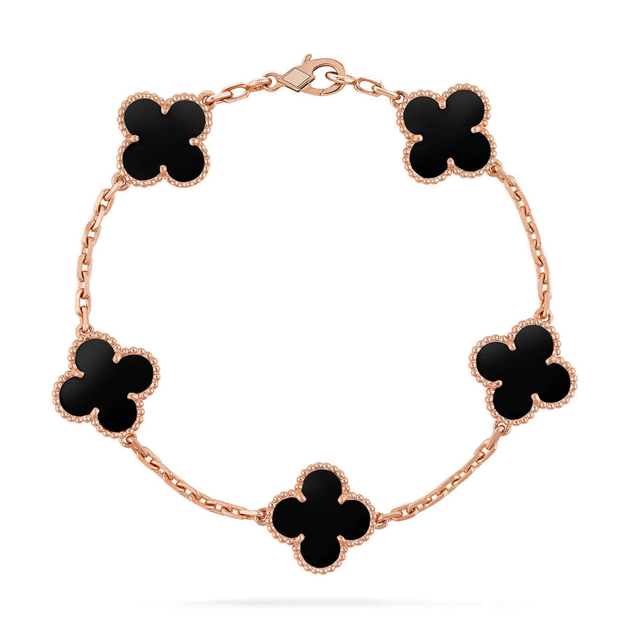 Quatrefoil 5 Motifs Bracelet, Onyx