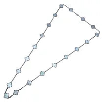 Quatrefoil Long Necklace, 20 Motifs, Rose Gold Tone, Malachite
