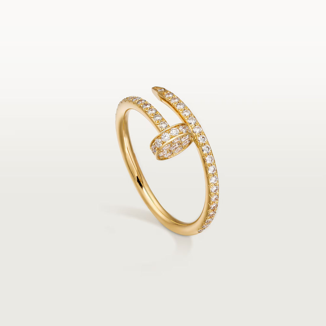 Wrapped Nail Ring, Stone-Set, Yellow Gold Tone