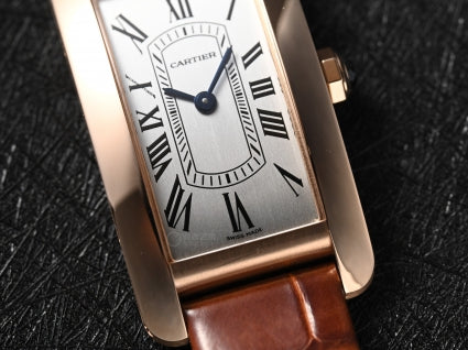 Rectangular Case Watch, Yellow Gold Tone, Mini Model