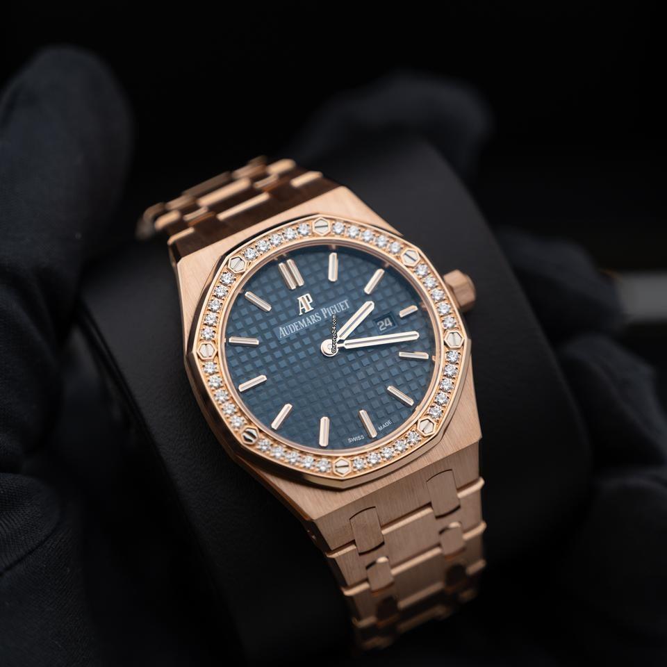 Octagonal Bezel Watch, Rose Gold Tone, Stone-Set, 33 mm