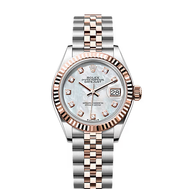 Classic Date Watch, Rose Gold Tone, Steel, 28 mm