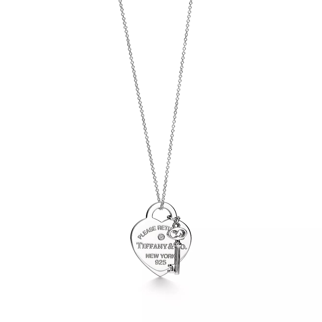 Key Pendant Necklace, Rose Gold Tone