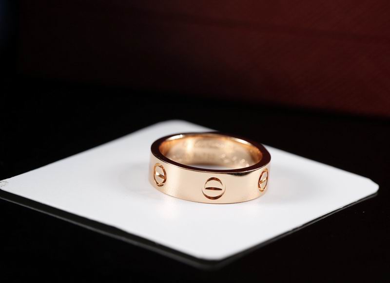 Screw-Motif Band Ring, Classic Model, Rose Gold Tone