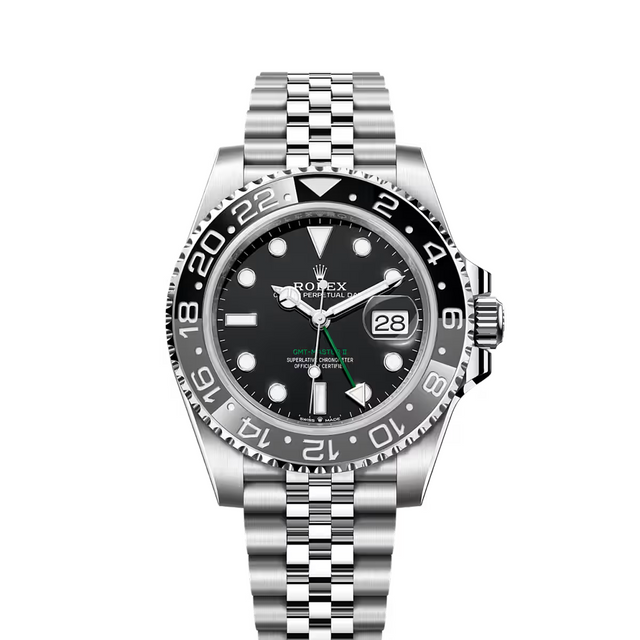 Dual-Time Bezel Watch, White Gold Tone, Steel, White, 40 mm