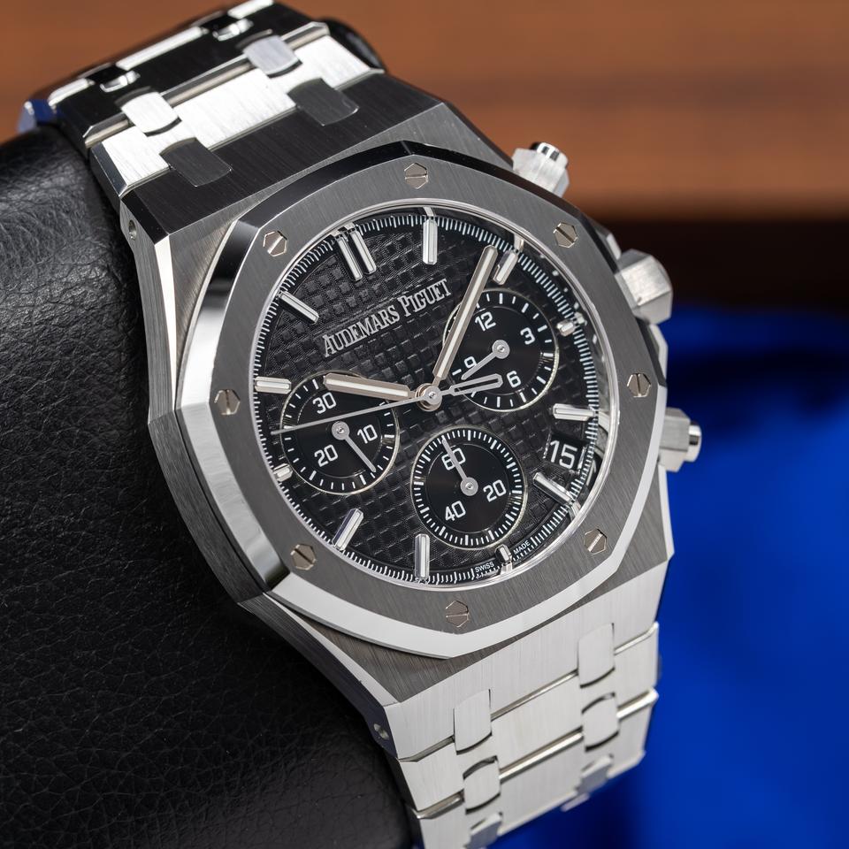 Octagonal Bezel Watch, Steel, 41 mm