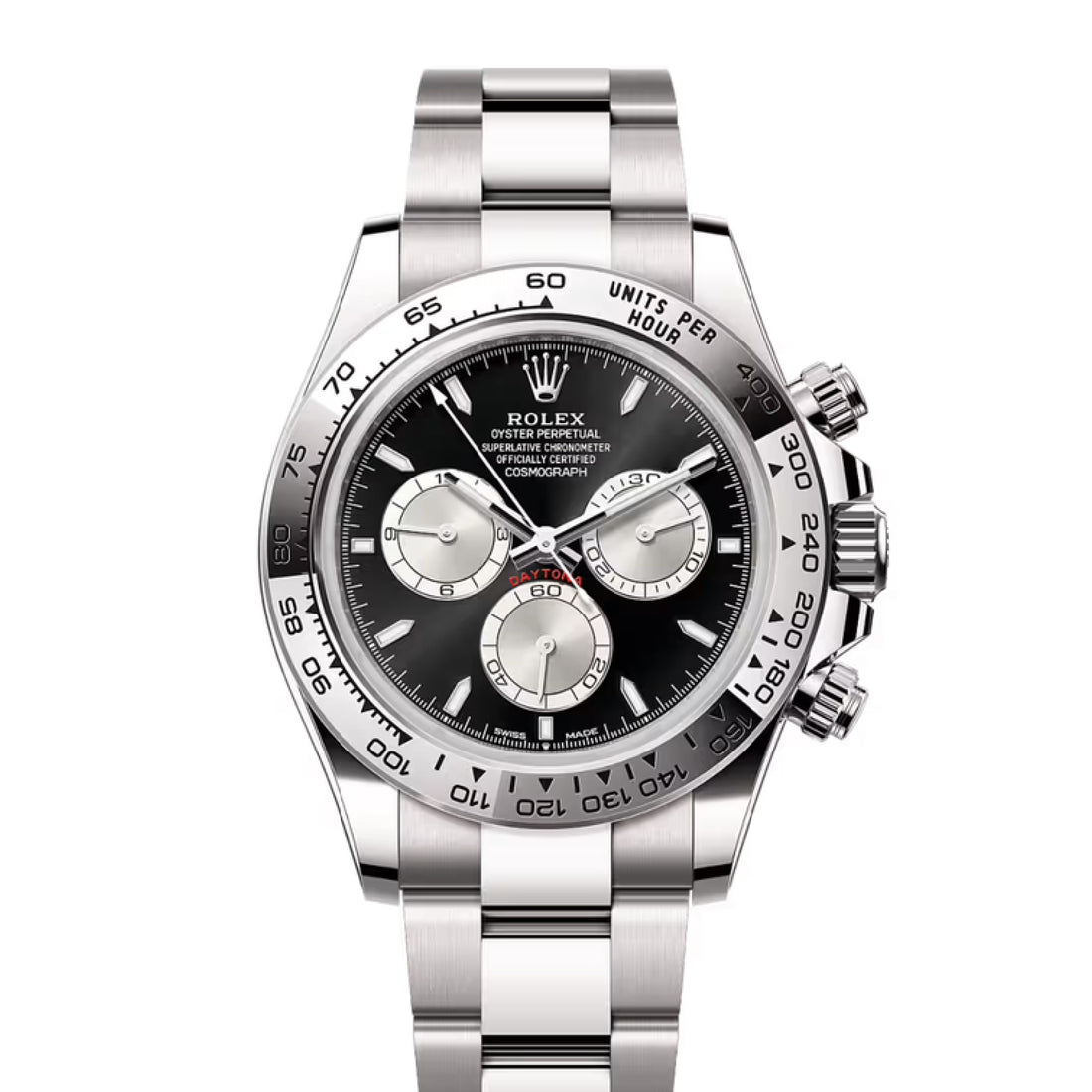 Chronograph Racing Watch, White Gold Tone, White, 40 mm