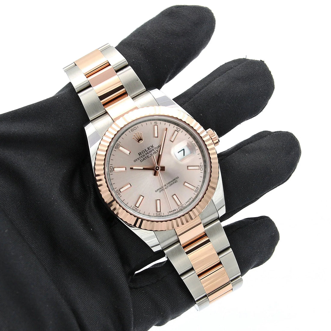 Classic Date Watch, Rose Gold Tone, Steel, 41 mm