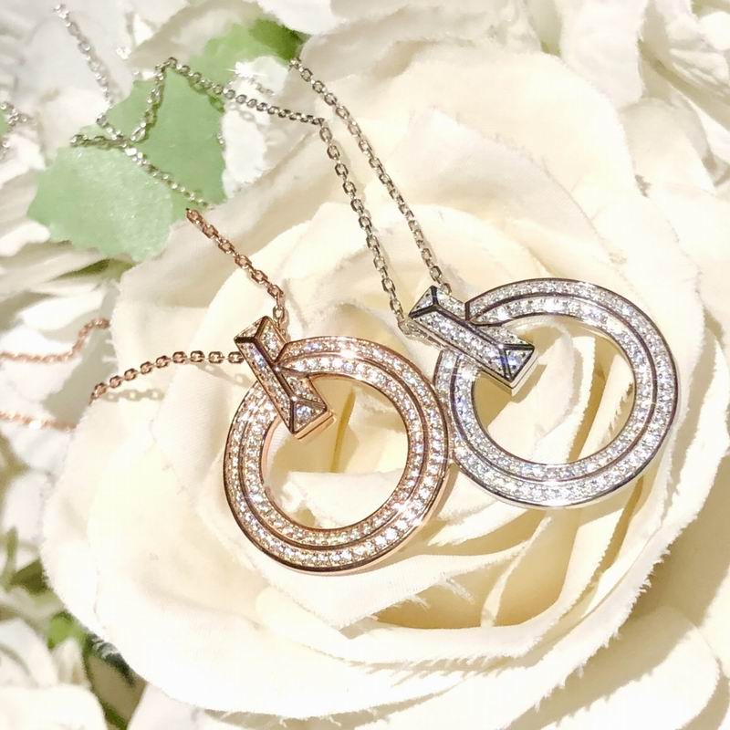 Circle Pendant Necklace, Rose Gold Tone