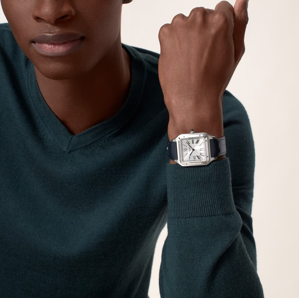 Slim Square Case Watch, Steel, Extra Large Model