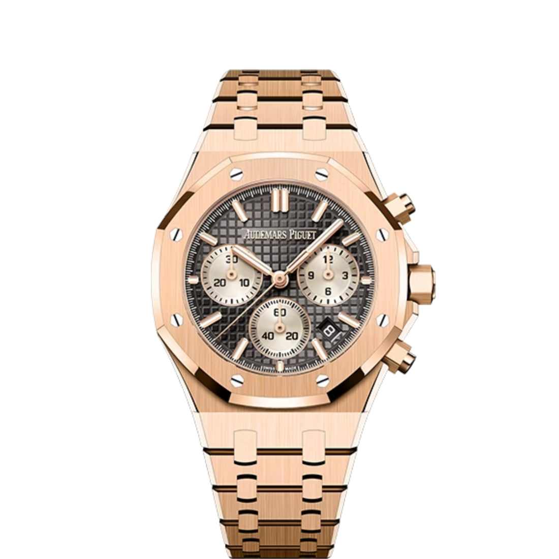 Octagonal Bezel Watch, 18K, Rose Gold Tone, 38 mm