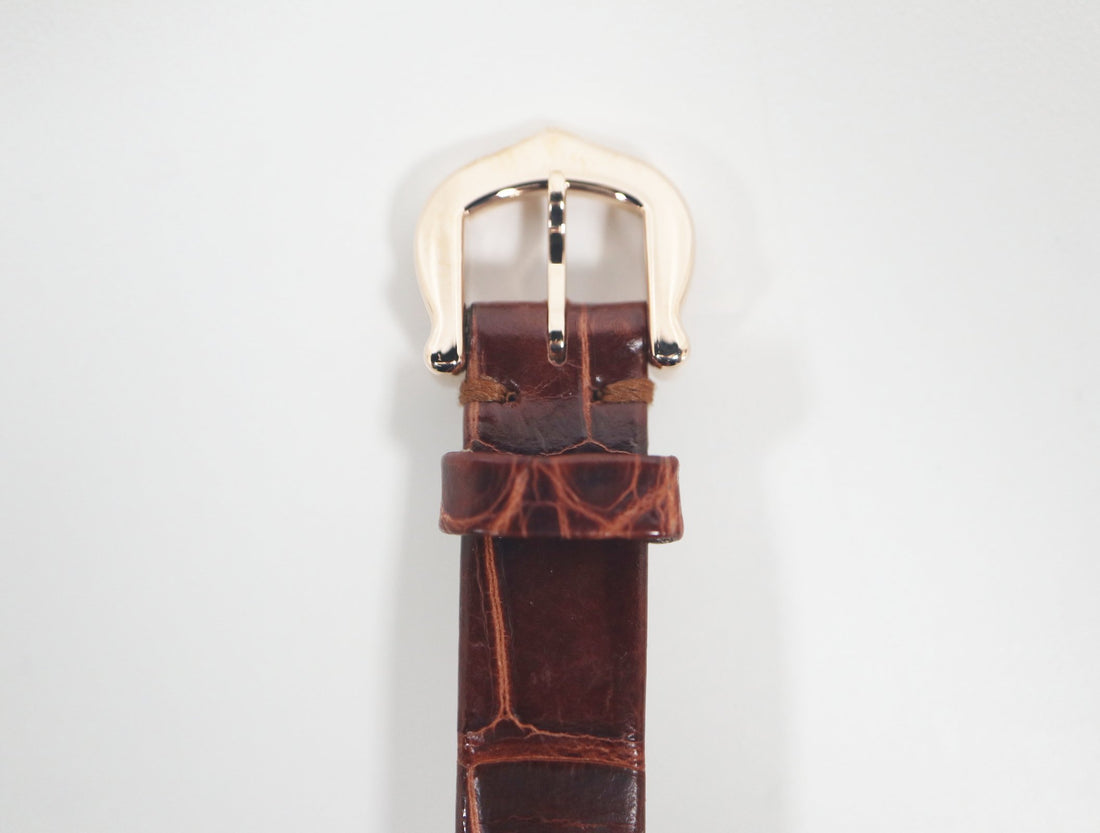 Rectangular Case Watch, Yellow Gold Tone, Small Model