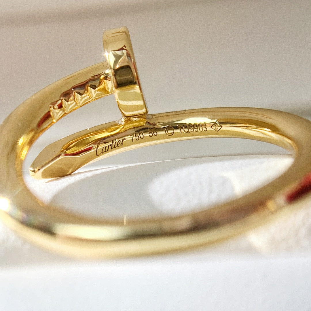 Wrapped Nail Ring, Yellow Gold Tone