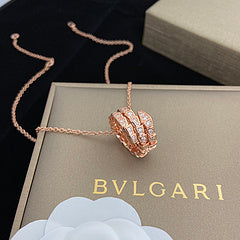Snake-Scale Necklace, Rose Gold Tone, Stone-Set