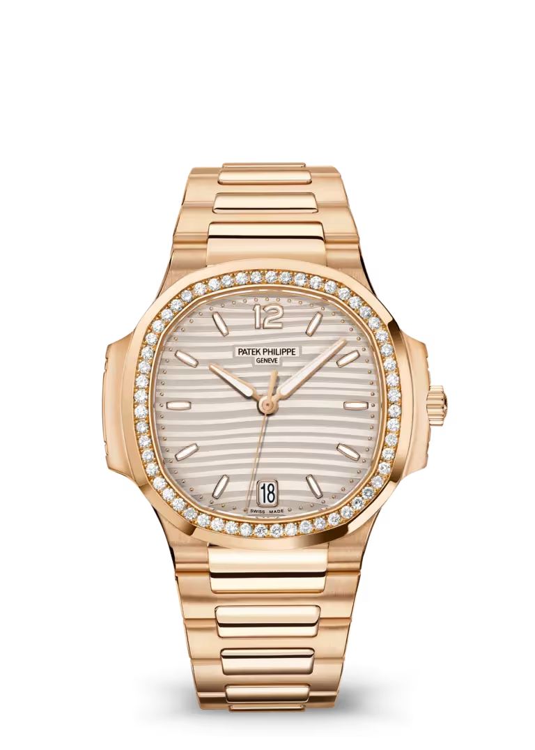 Porthole Case Watch, Rose Gold Tone, Stone-Set