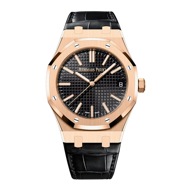 Octagonal Bezel Watch, Rose Gold Tone, Pink, 41 mm
