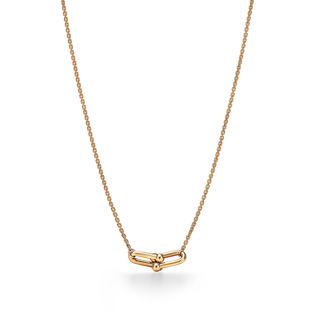 Link Pendant Necklace, Yellow Gold Tone