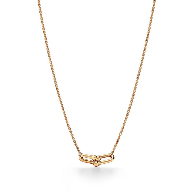 Link Pendant Necklace, Yellow Gold Tone