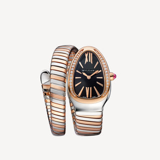 Coiled Band Watch, Rose Gold Tone, Steel, Stone-Set, 35 mm, Size S