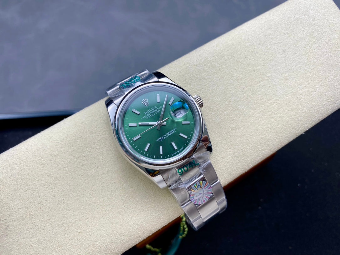 Classic Date Watch, White Gold Tone, Steel, White, 36 mm