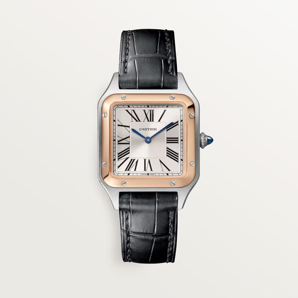 Slim Square Case Watch, Rose Gold Tone, Steel, Small Model