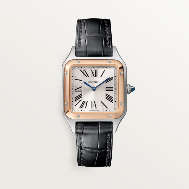 Slim Square Case Watch, Rose Gold Tone, Steel, Small Model