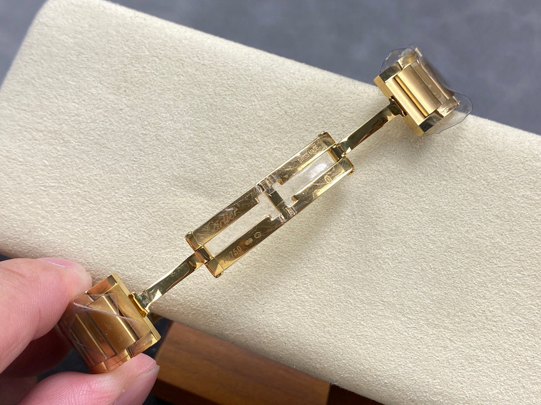 Rectangular Case Watch, Yellow Gold Tone, Small Model
