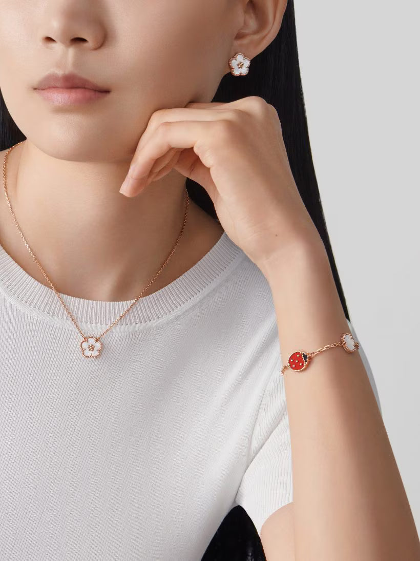 Butterfly Motif Necklace, Rose Gold Tone