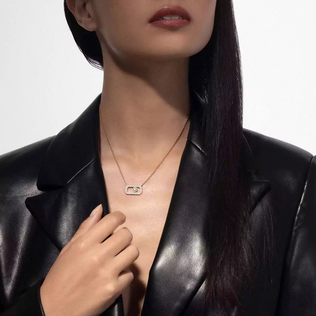 Chain Necklace, Yellow Gold Tone, Stone-Set