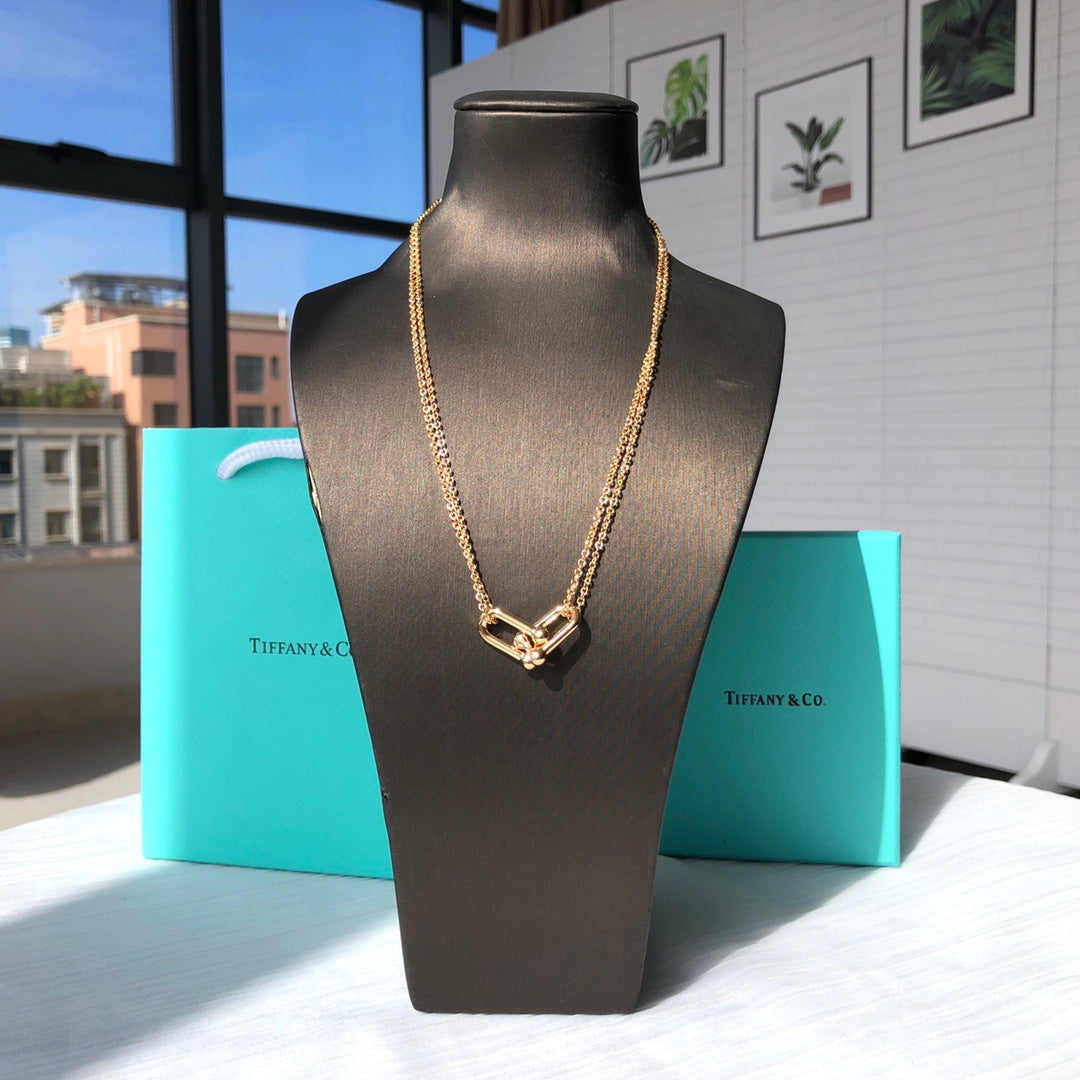Link Pendant Necklace, Rose Gold Tone
