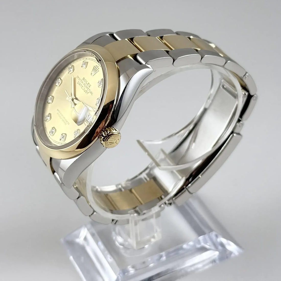 Classic Date Watch, Yellow Gold Tone, Steel, 36 mm