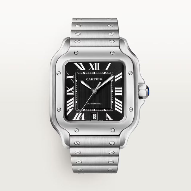 Square Case Watch, Steel, Large Model