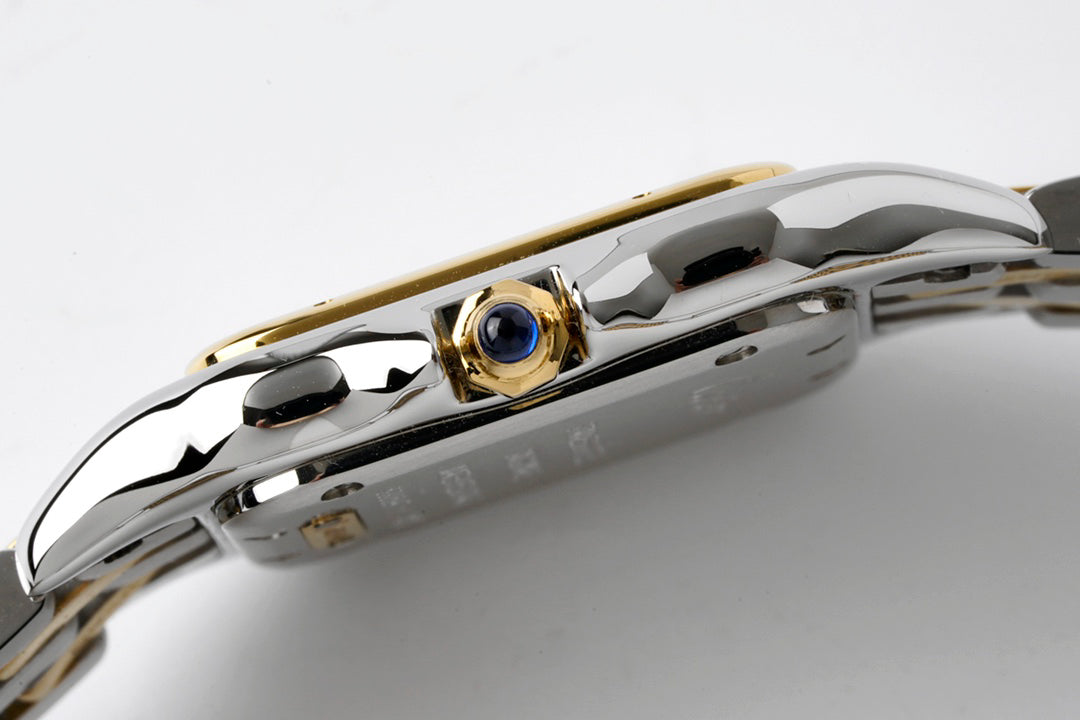Square Link-Bracelet Watch, Yellow Gold Tone, Steel, Small Model