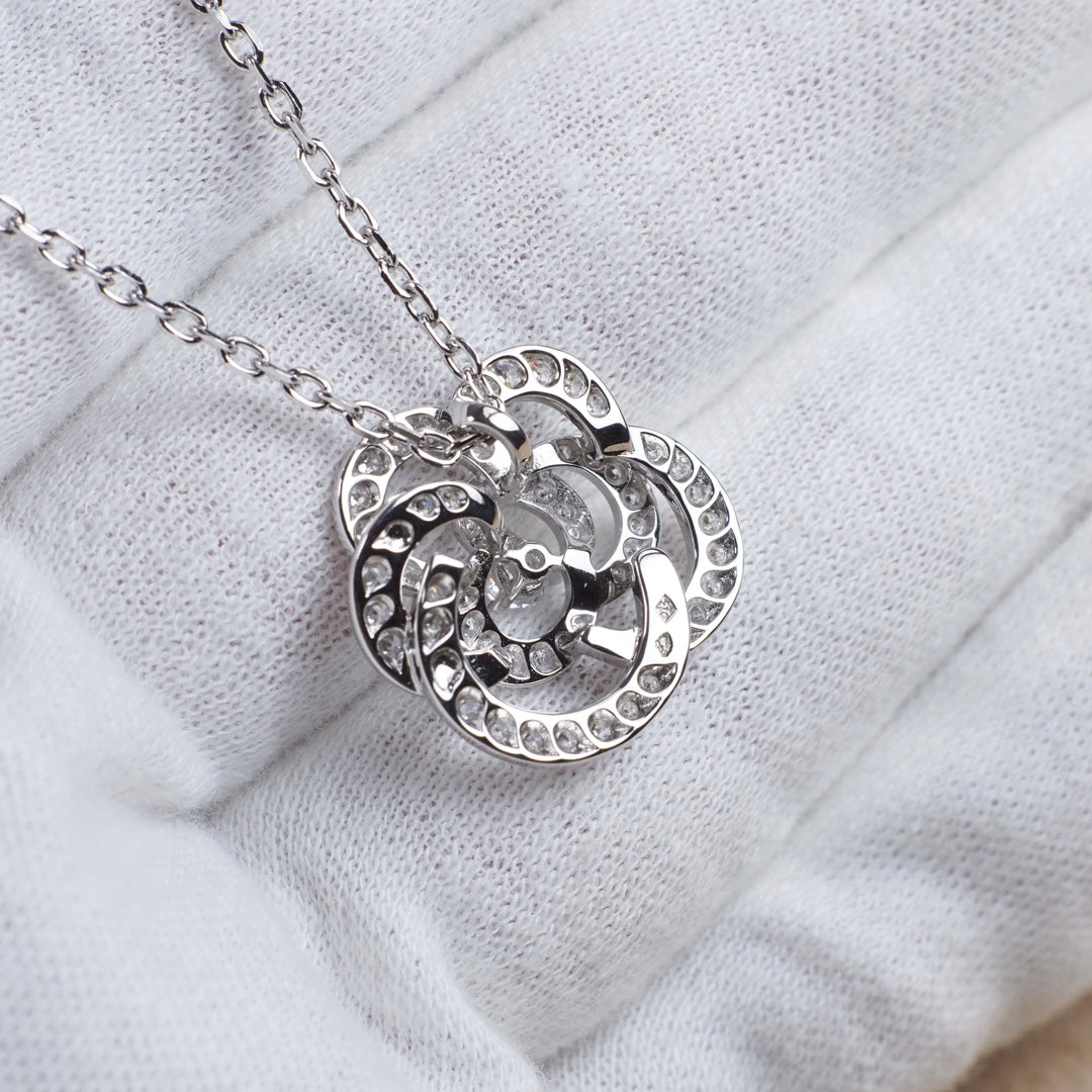 Chain Necklace, White Gold Tone