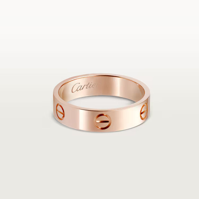 Screw-Motif Band Ring, Classic Model, Rose Gold Tone