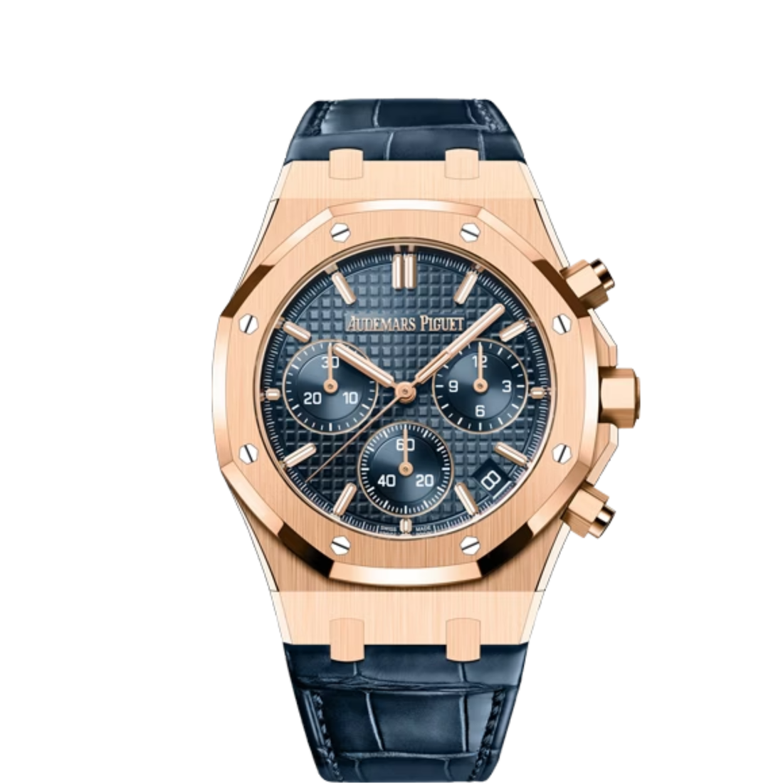 Octagonal Bezel Watch, 18K, Rose Gold Tone, 41 mm