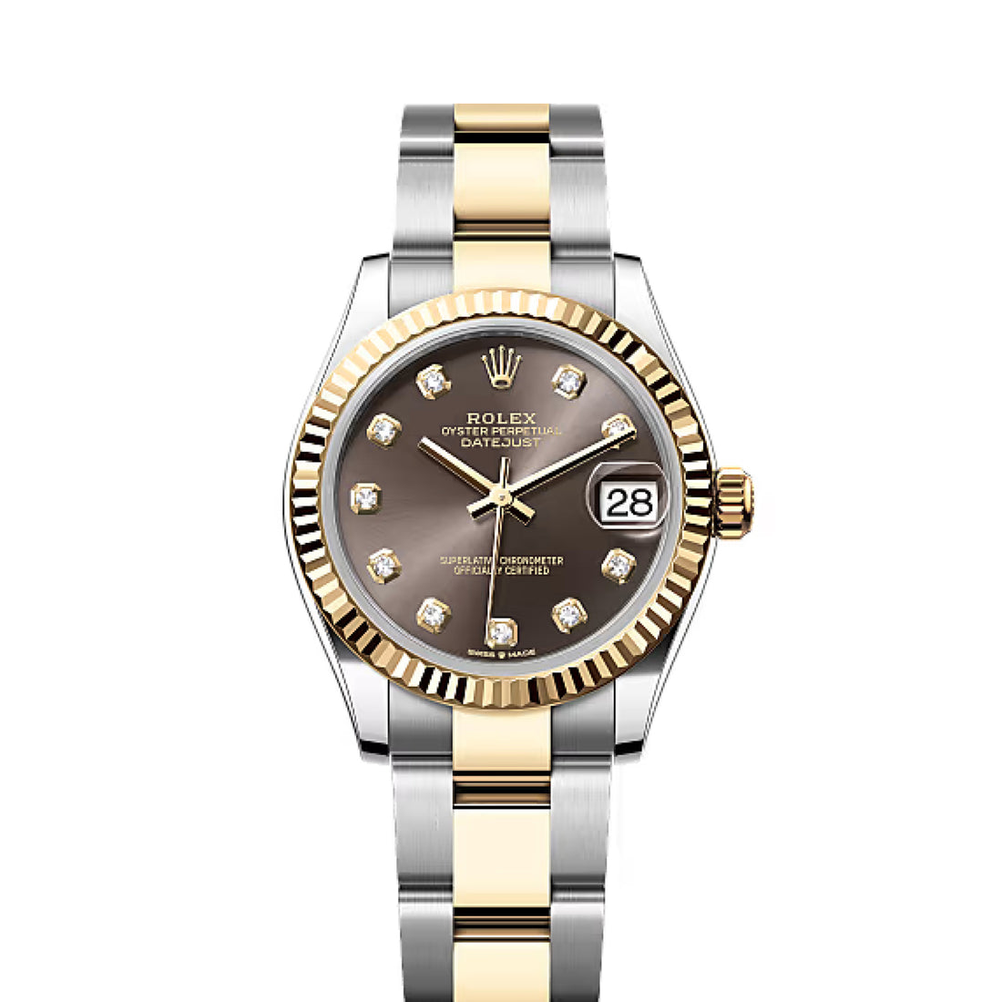 Classic Date Watch, Yellow Gold Tone, 31 mm