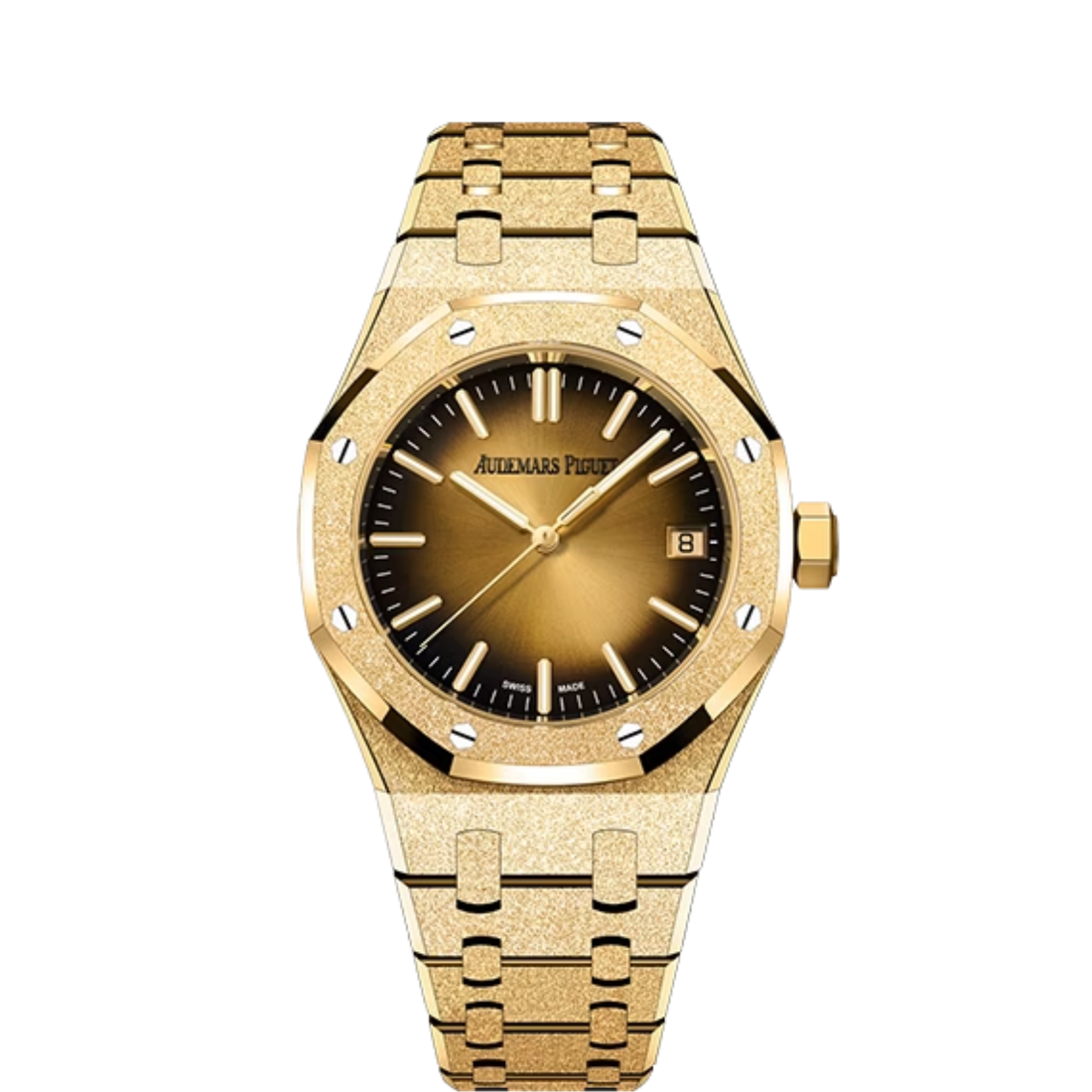 Octagonal Bezel Watch, 18K, Yellow Gold Tone, 37-39 mm