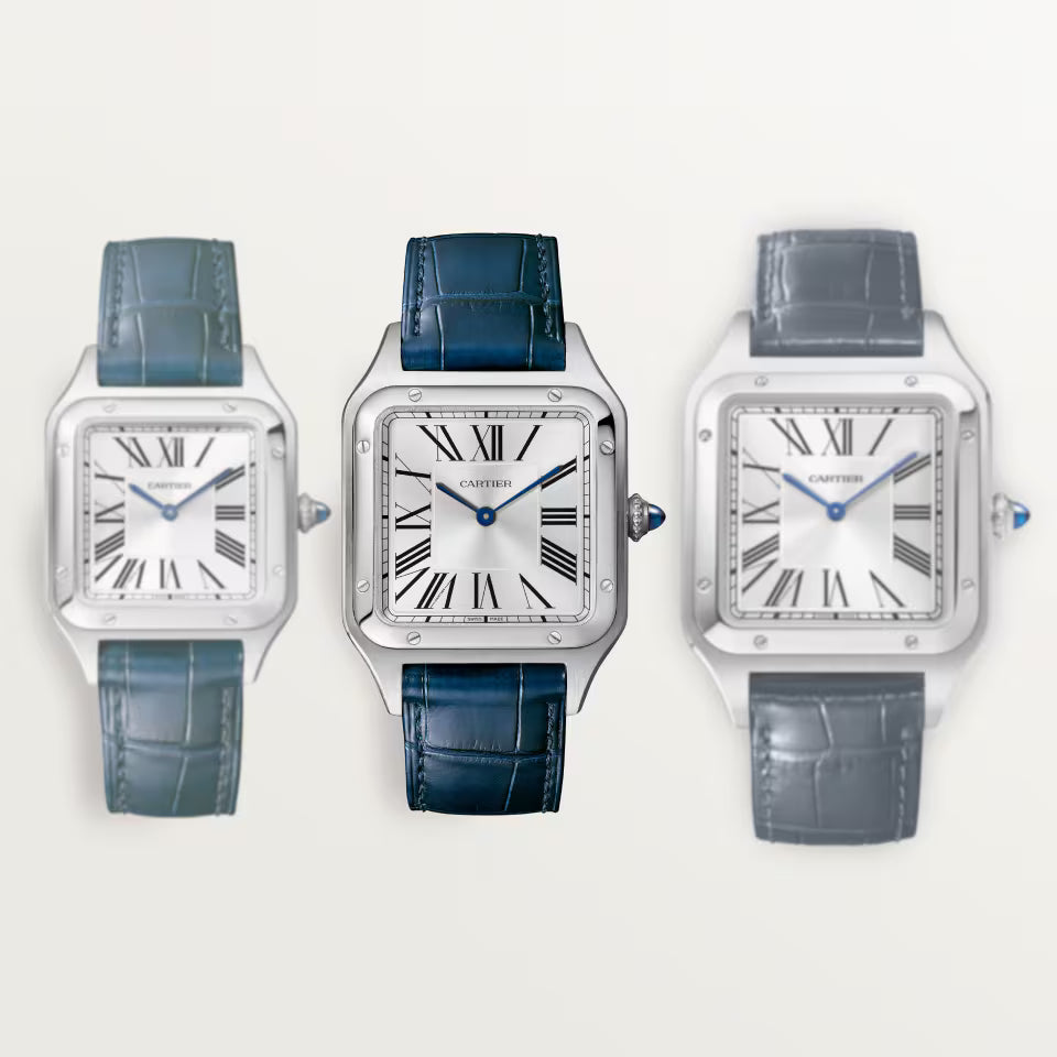 Slim Square Case Watch, Steel, Large Model