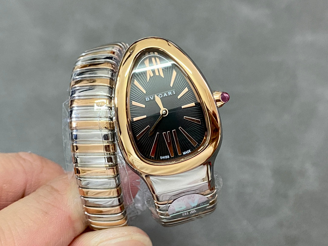 Coiled Band Watch, Rose Gold Tone, Steel, 35 mm, Size S
