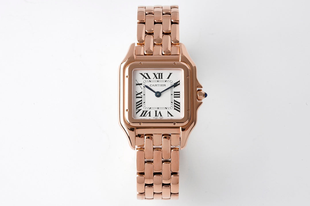 Square Link-Bracelet Watch, Rose Gold Tone