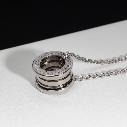 Spiral Pendant Necklace, White Gold Tone