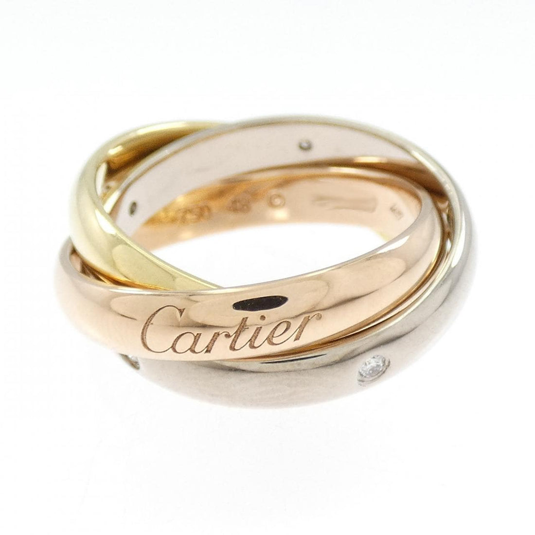 Three-Band Rolling Ring, Stone-Set, Classic Model, Rose Gold Tone