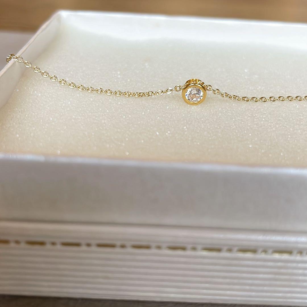 Heart Pendant Necklace, Yellow Gold Tone, Stone-Set, Mini Model
