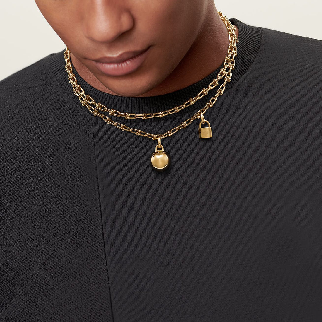 Link Chain Necklace, Yellow Gold Tone