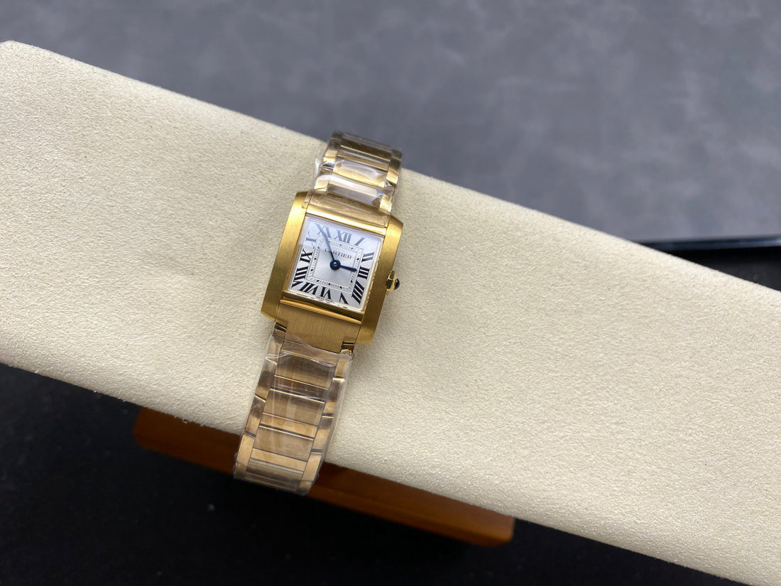 Rectangular Case Watch, Yellow Gold Tone, Medium Model