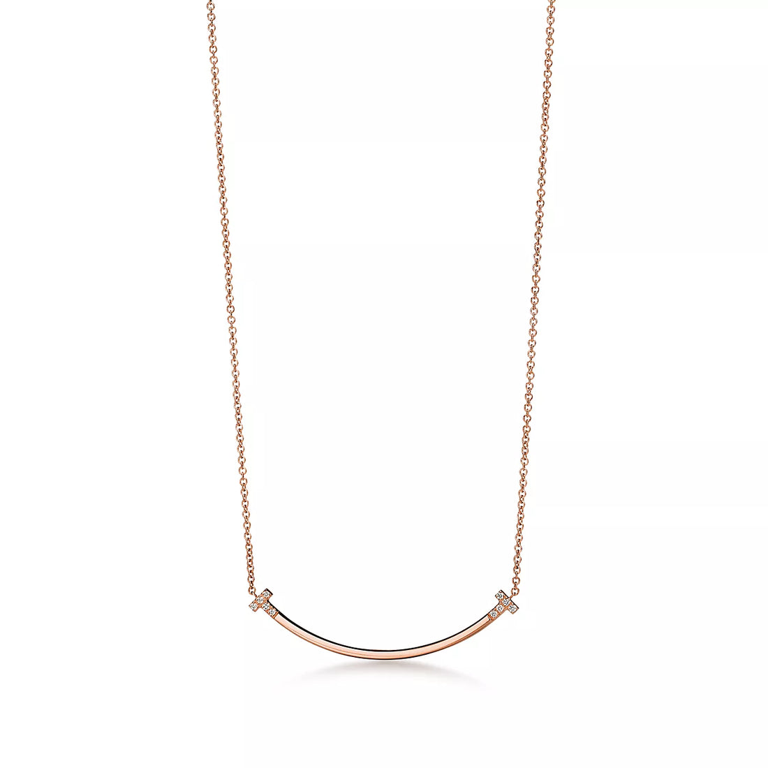 Smile Bar Pendant Necklace, Rose Gold Tone