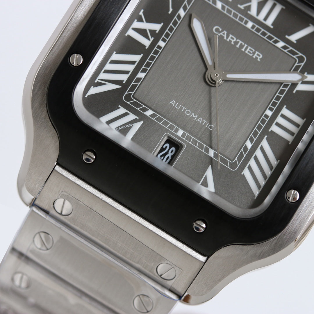 Square Case Watch, Steel, Large Model