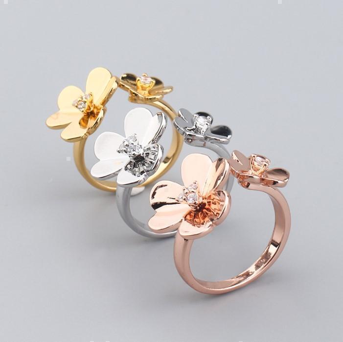 Petal Ring, Rose Gold Tone, Stone-Set